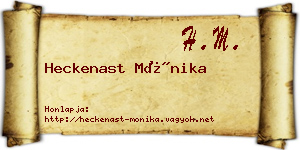 Heckenast Mónika névjegykártya